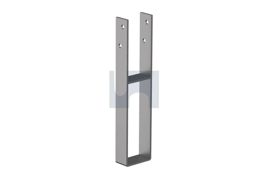 Hot dip galvanised U shape post support with flat bar stem