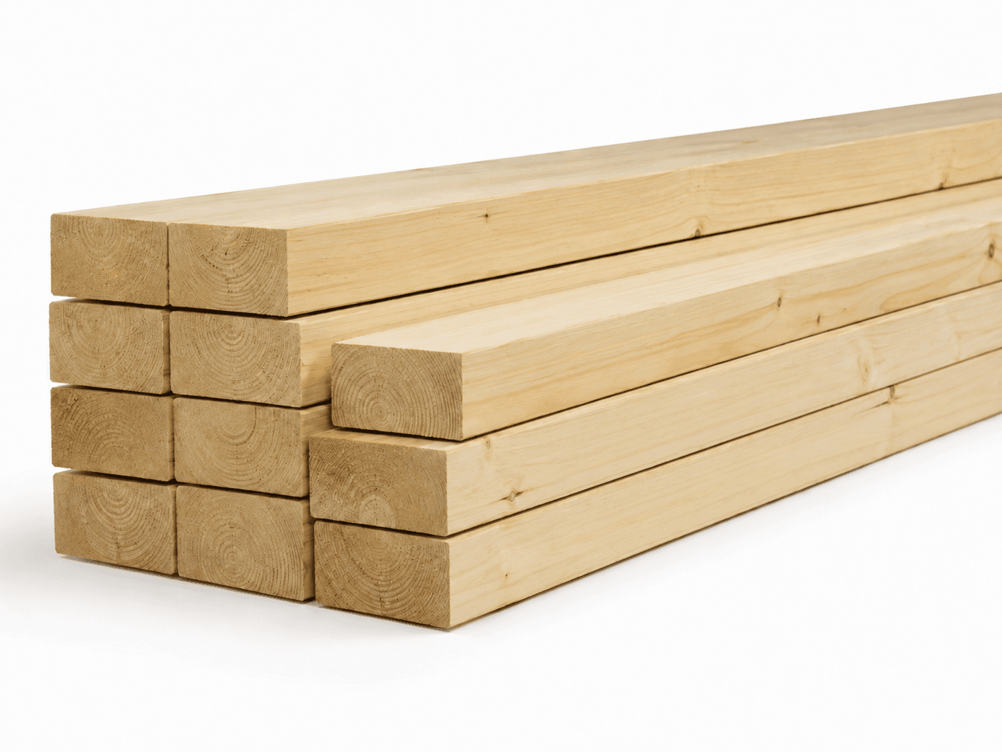 Stack of dressed joinery pine boards and DAR sections