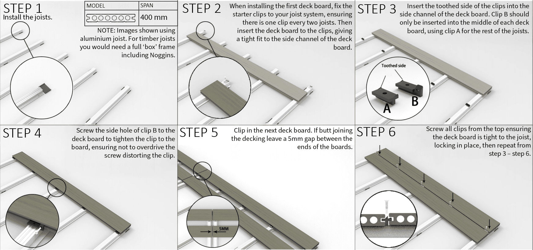 Step-by-step MexyTech composite decking installation guide