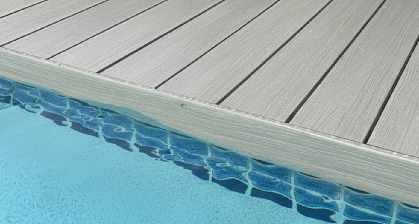 MexyTech fascia on a pool deck edge