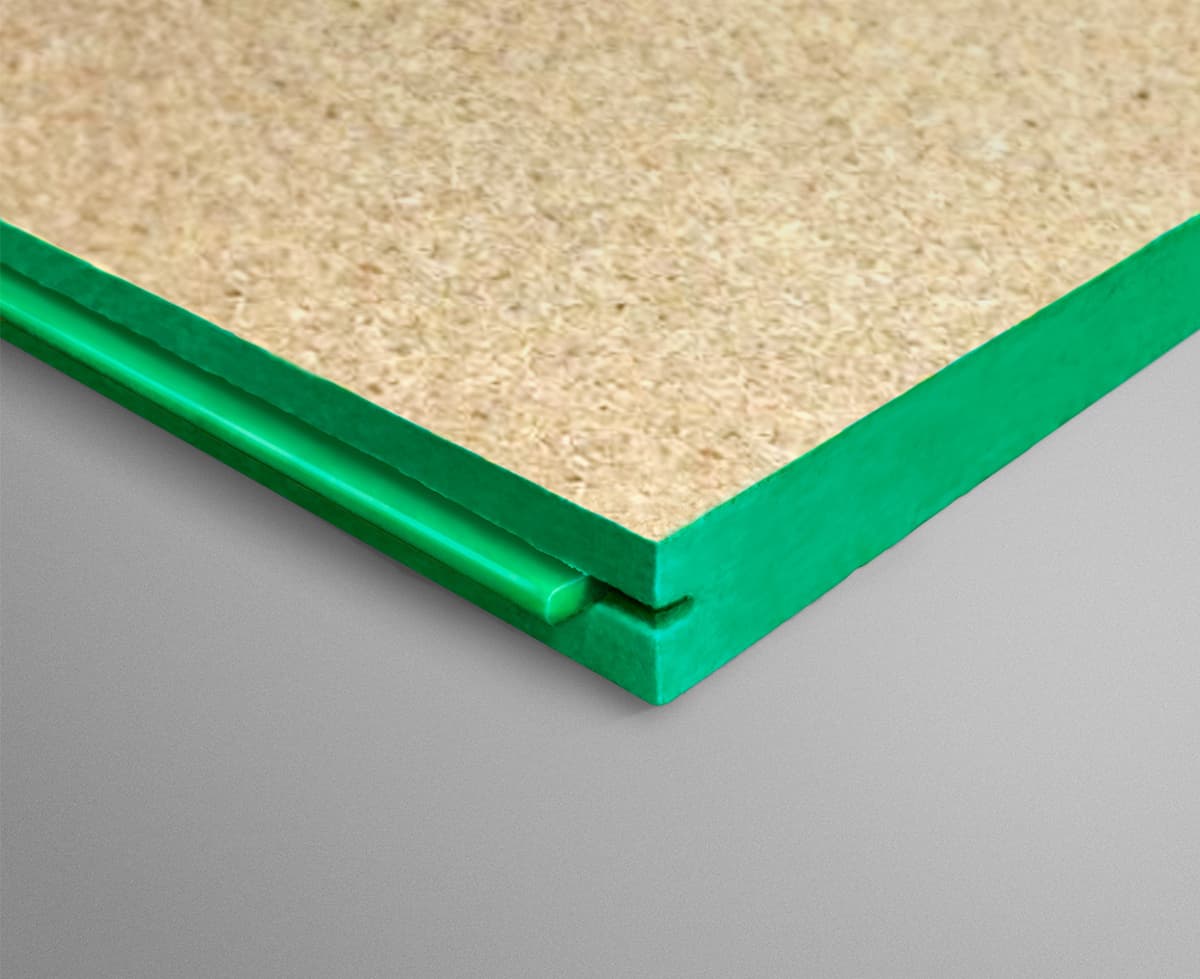 EnduraFloor green tongue 19mm particle board flooring edge