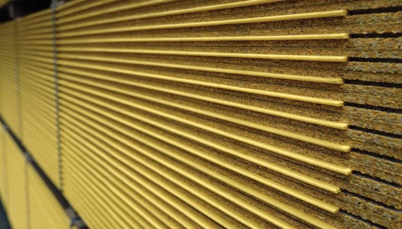 Yellow tongue particle board flooring subfloor